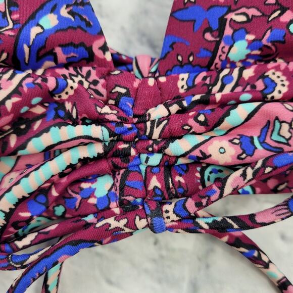 NWT Nanette Lepore Lauren Longline Fixt Bikini Top size 12 - Picture 7 of 14